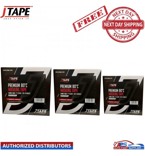 JTAPE PREMIUM MASKING TAPE ROLL 18/24/36/48mm BOX OF 48/36/24/20